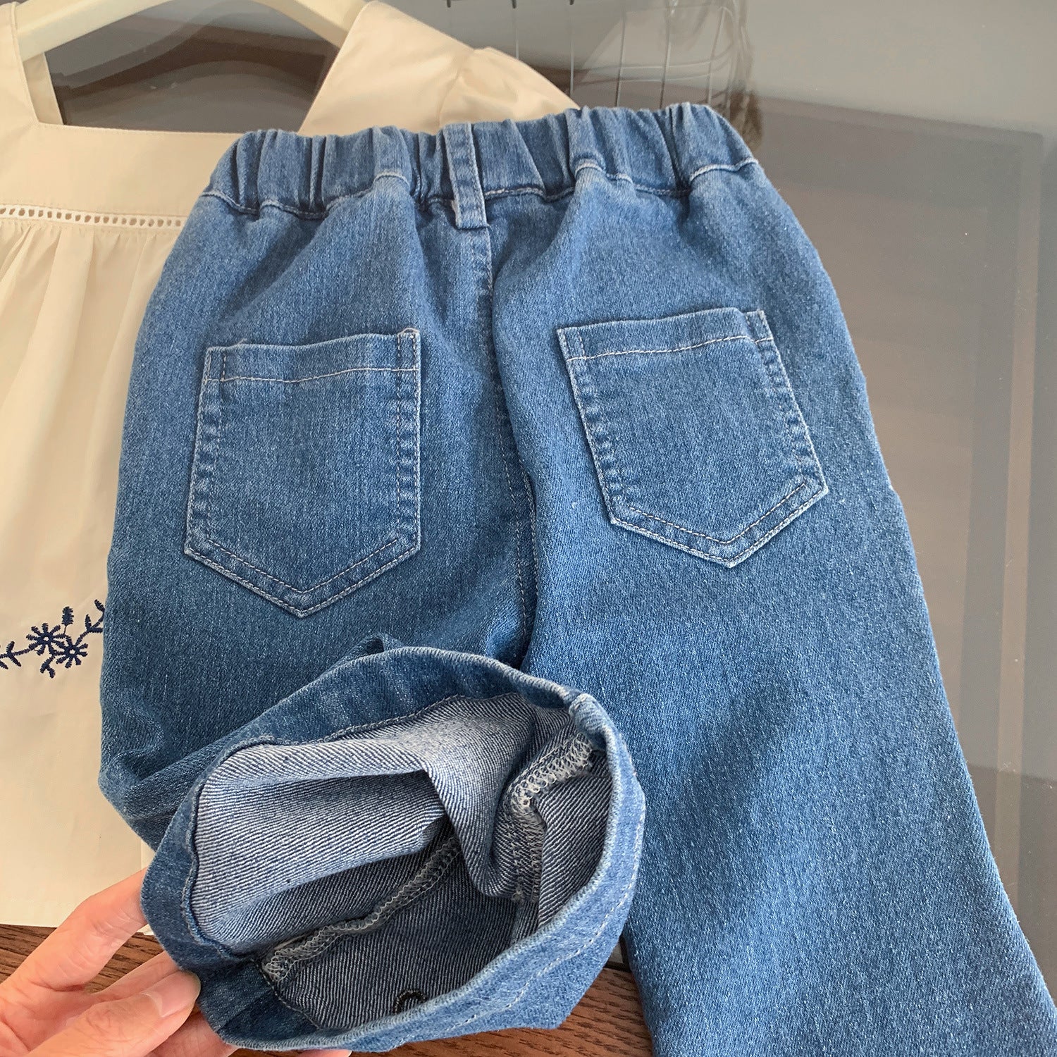 Calça Infantil Feminina Jeans Coração