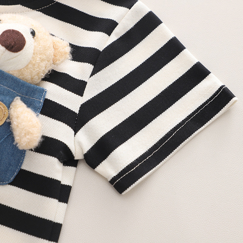 Conjunto Infantil Verão Lístras Ursinho