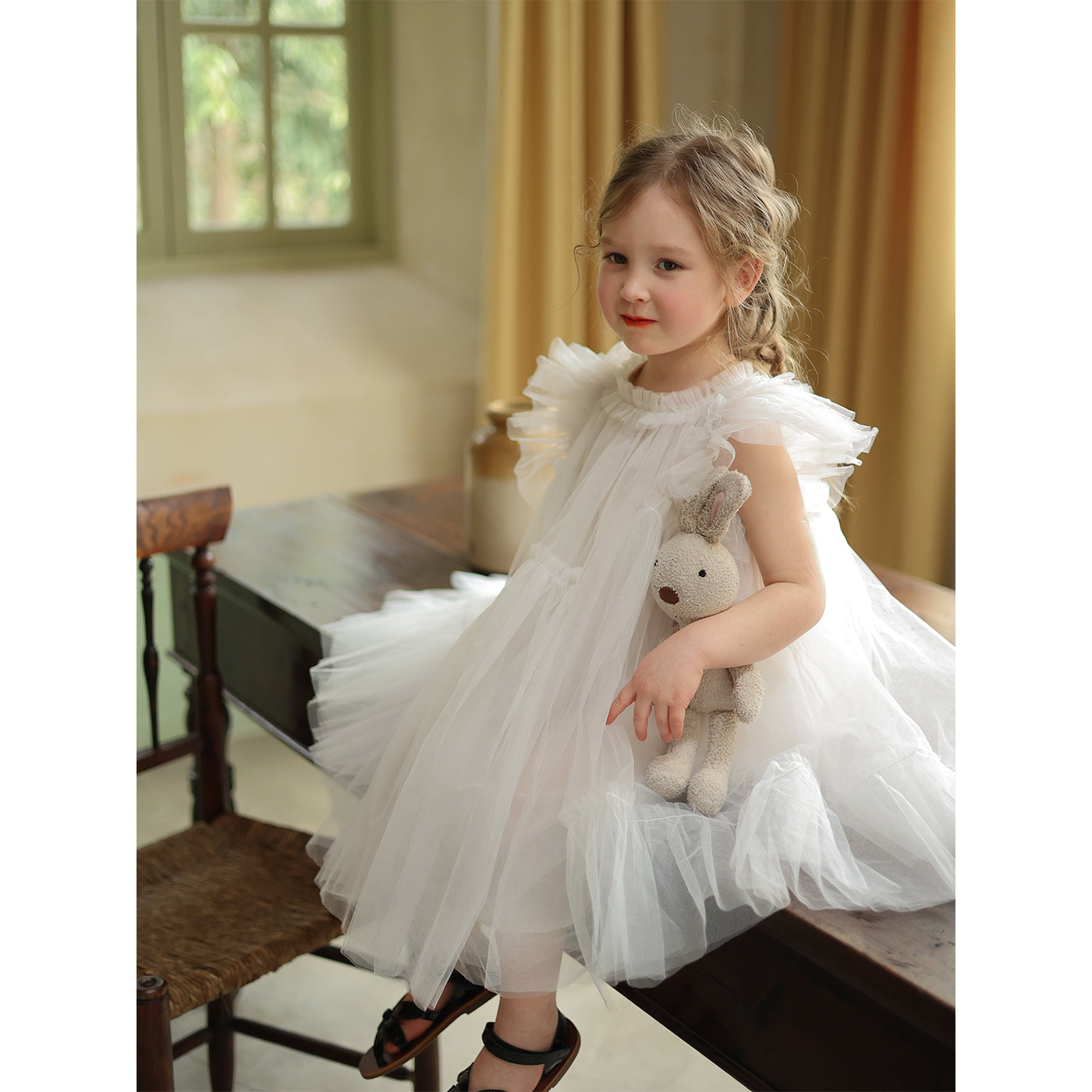 Vestido Infantil Branco Tule