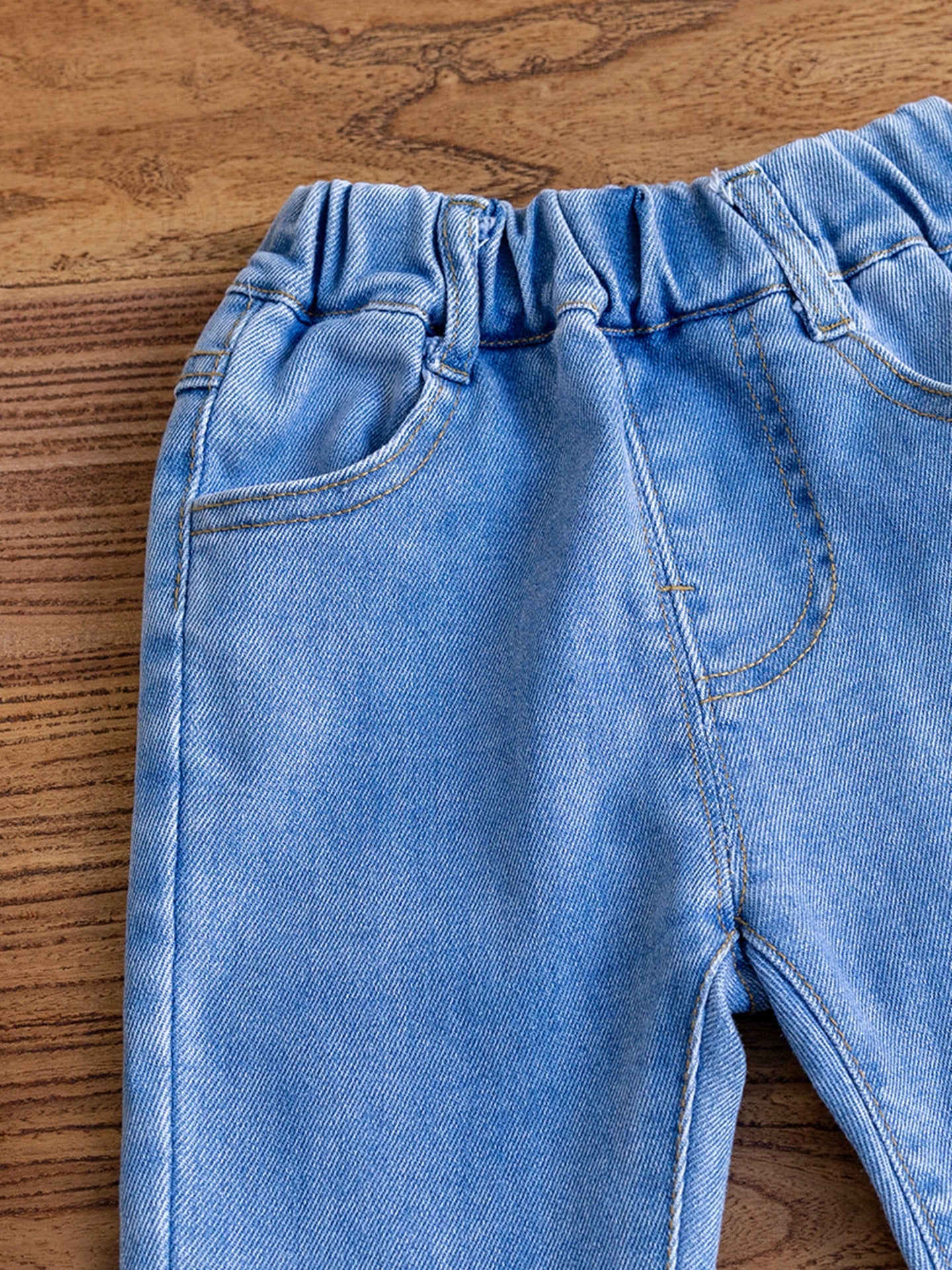 Calça Infantil Feminina Jeans Barra Florzinhas