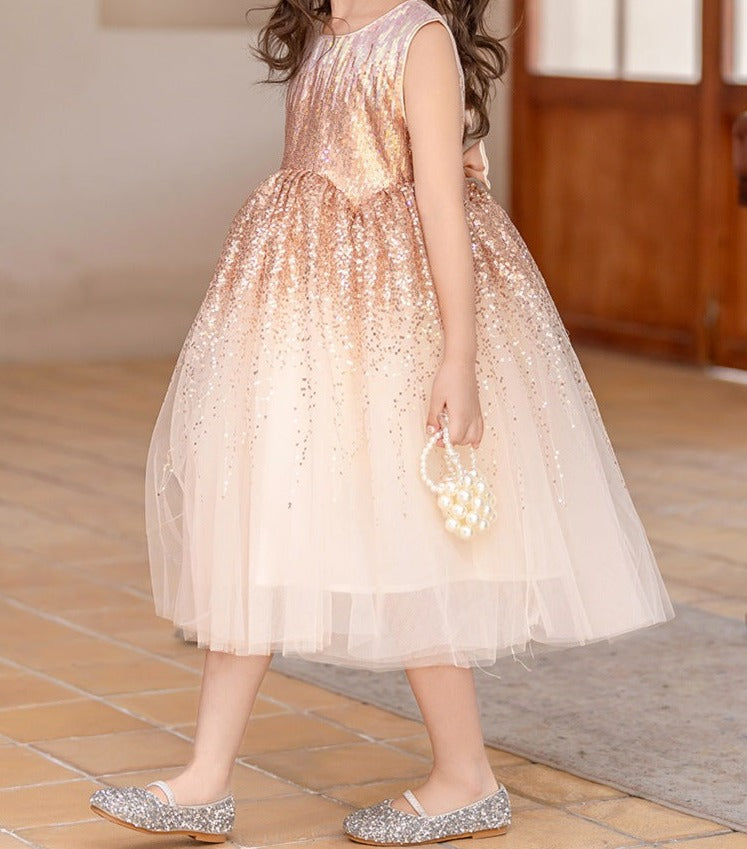 Vestido Infantil Princesa Brilhante Lacinho