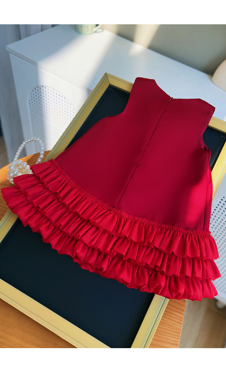 Vestido Infantil  Florzinha com Barra Tule