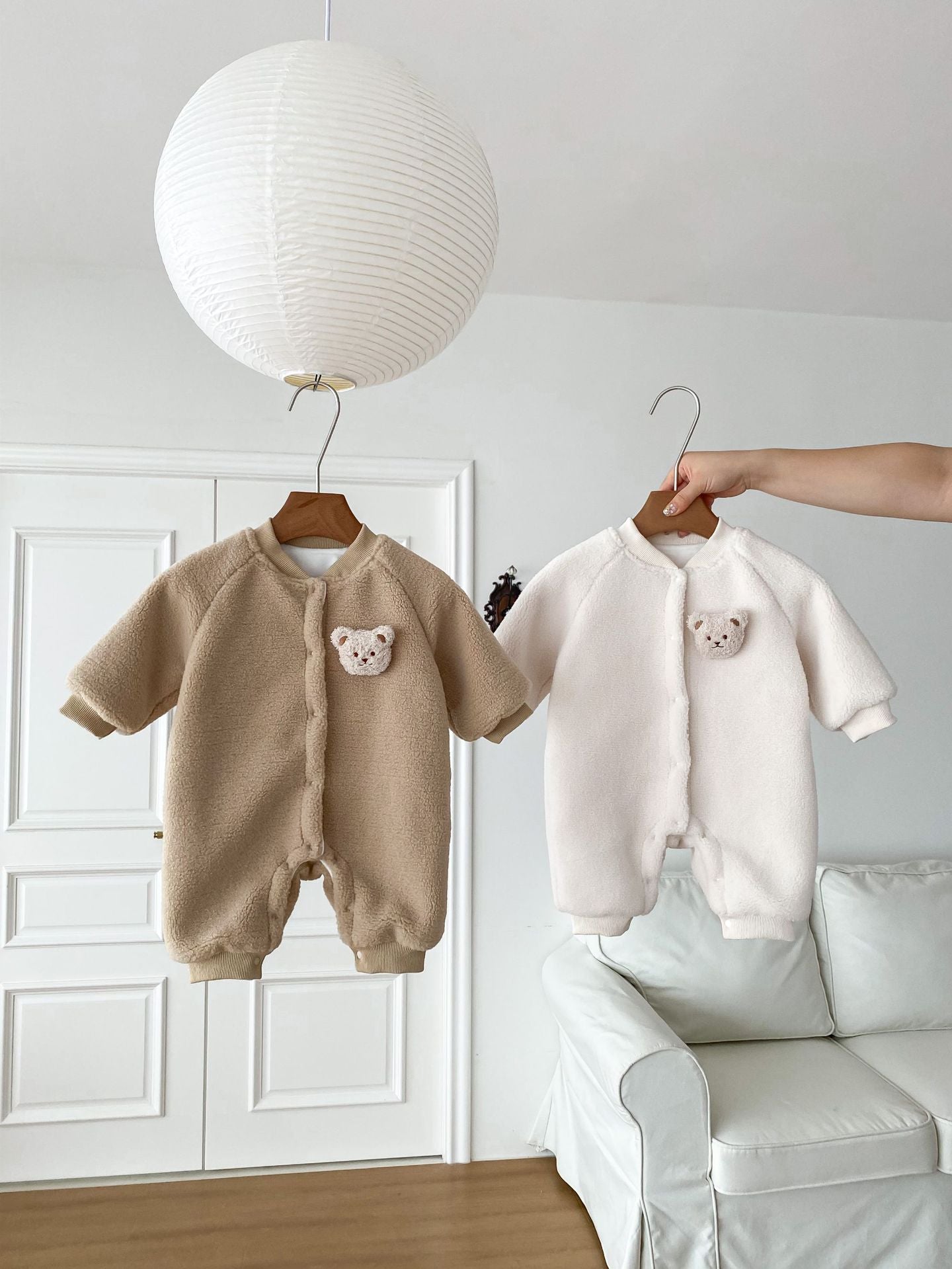 Macacão Infantil Pelúcia Botões Ursinho