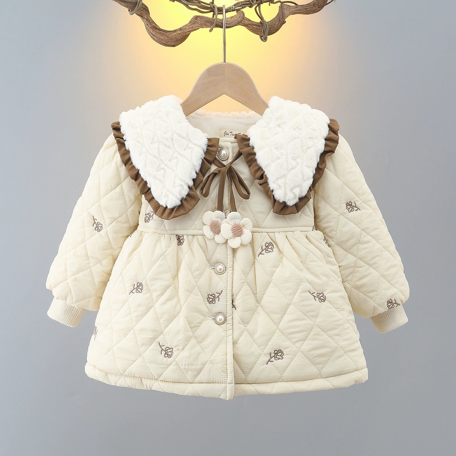 Casaco Infantil de Pelinhos Florzinhas