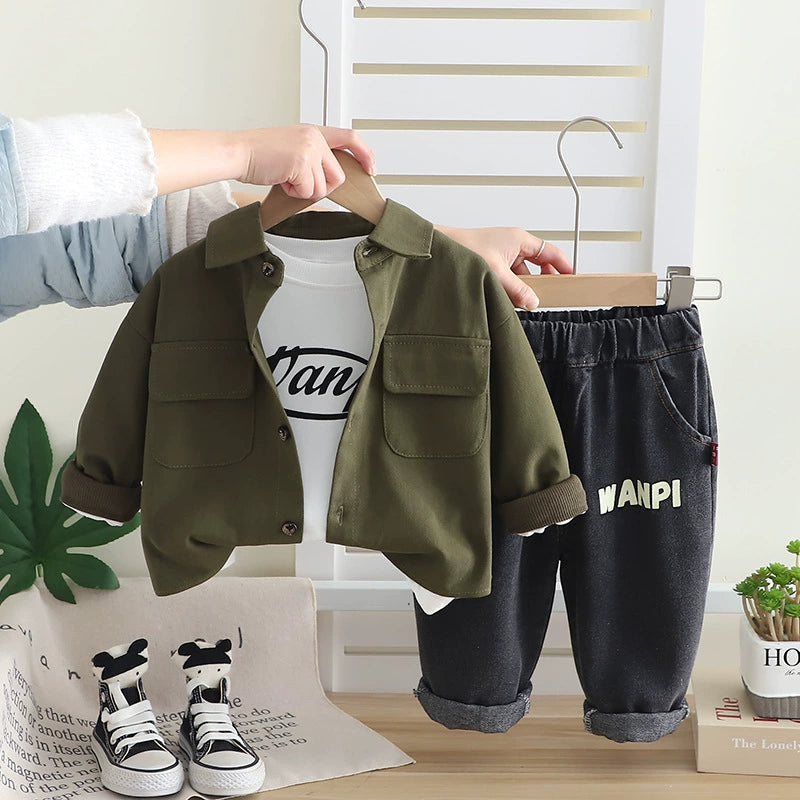 Conjunto Infantil Mascuino 3 Peças Bolsinhos