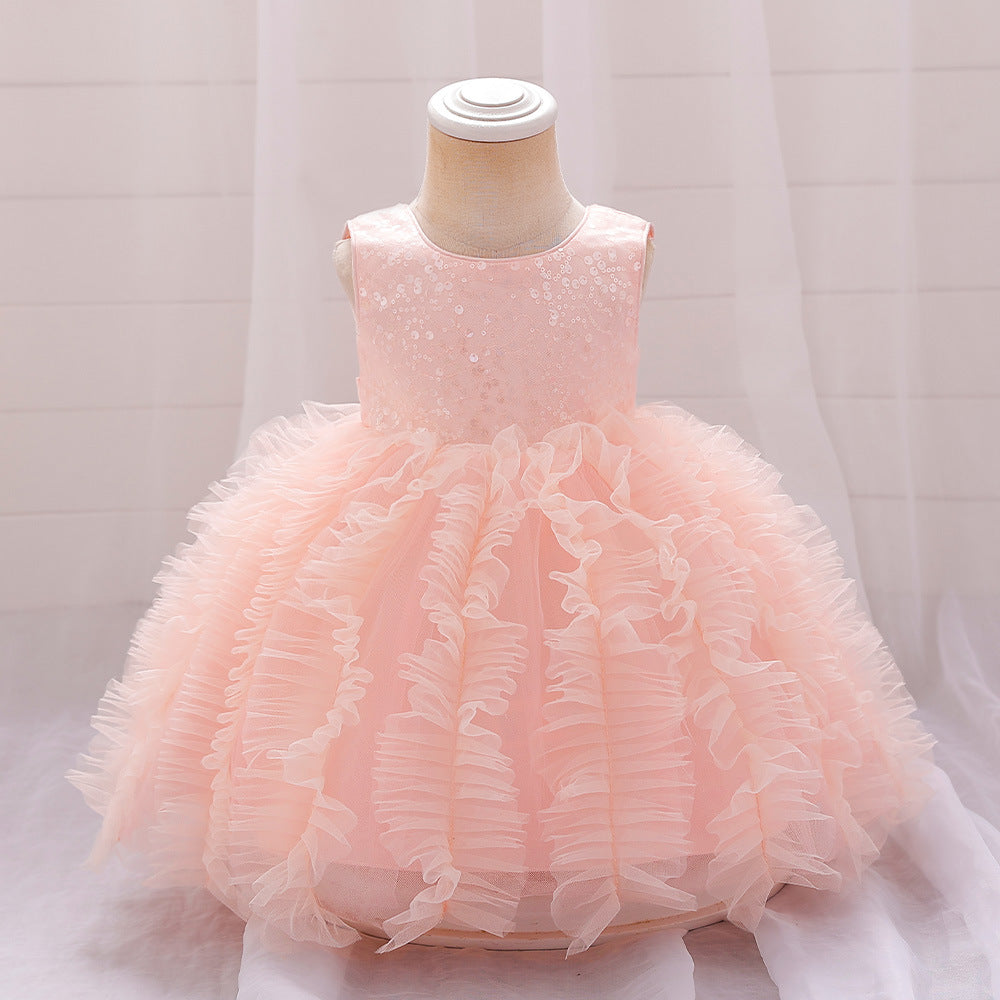 Vestido Infantil Tule Brilhante