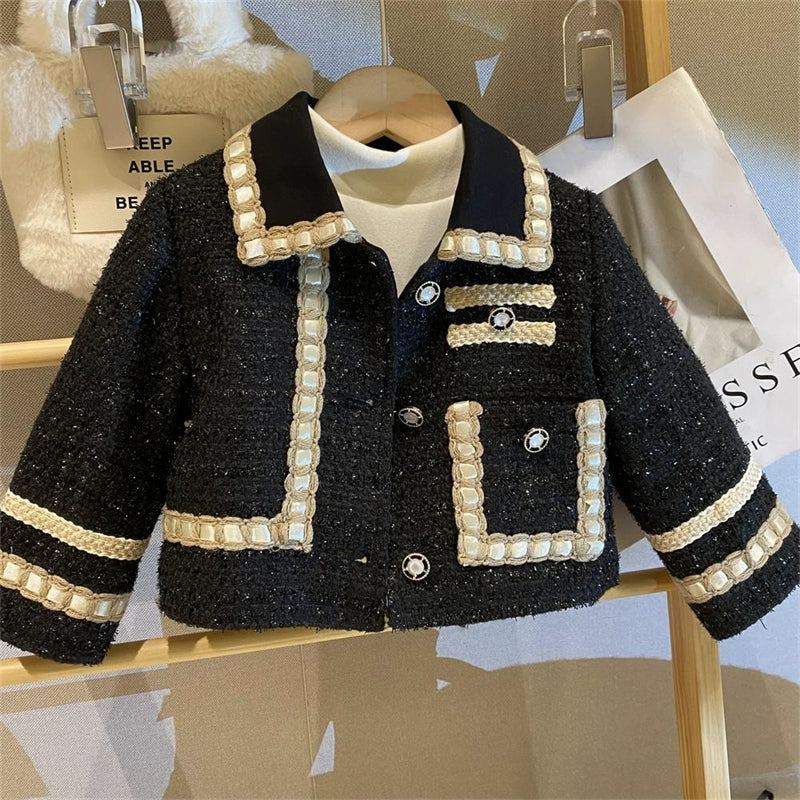 Conjunto Infantil Feminino Tweed Brilhos Botõeszinhos