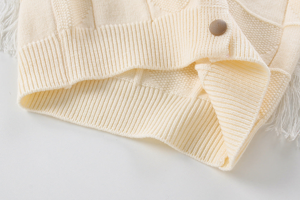 Conjunto Infantil Feminino Tricô Mussi Lacinho