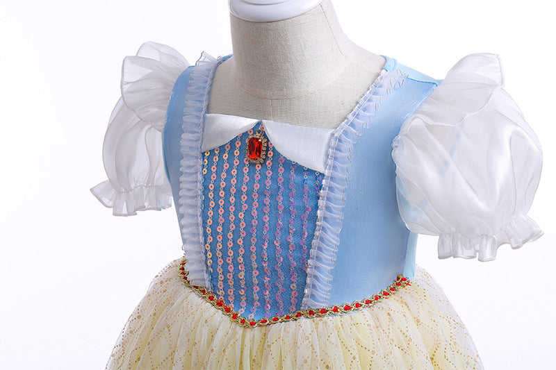 Vestido Infantil Princesa Branca De Neve