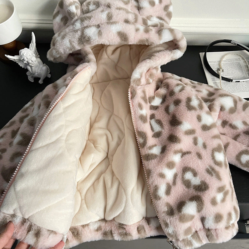 Casaco Infantil Feminino De Veludo Oncinha