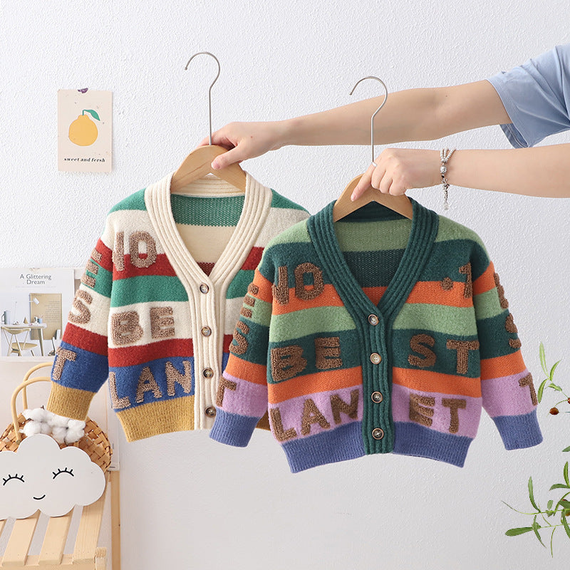 Cardigan Infantil Tricô Letrtinhas