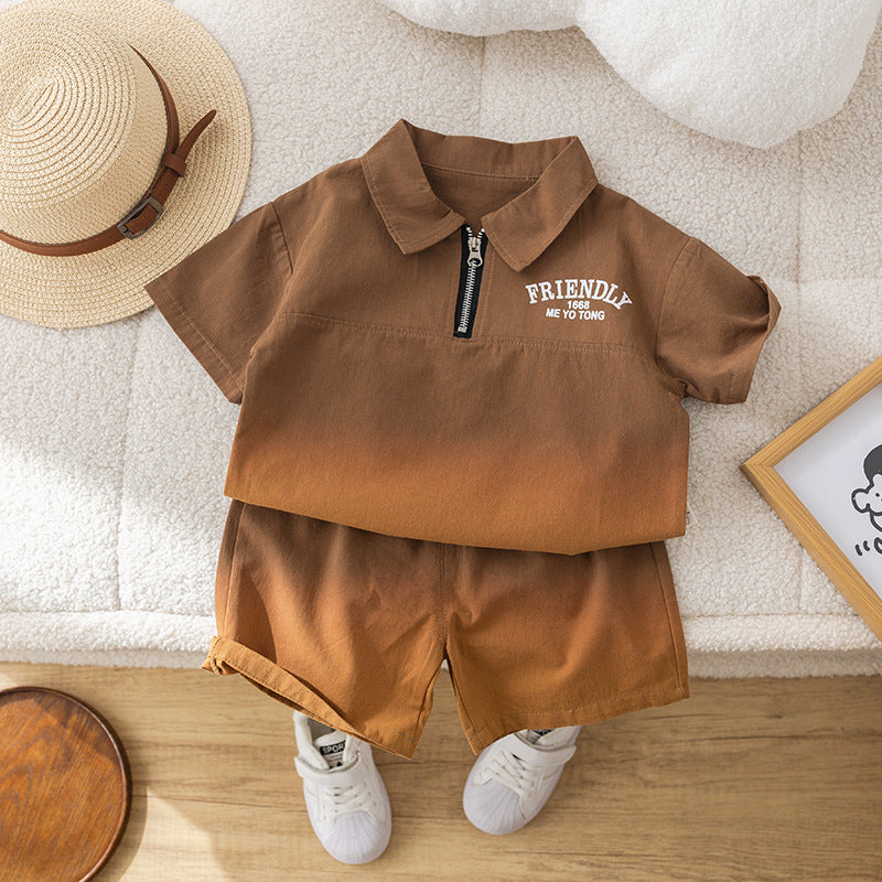 Conjunto Infantil Masculino Polo Zípper