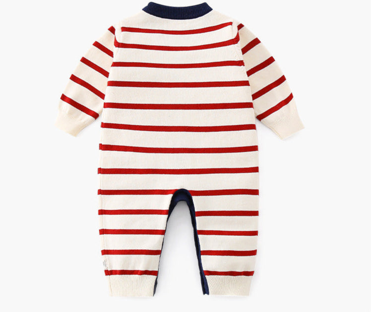 Macacão Infantil Tricô Lístras Ursinho