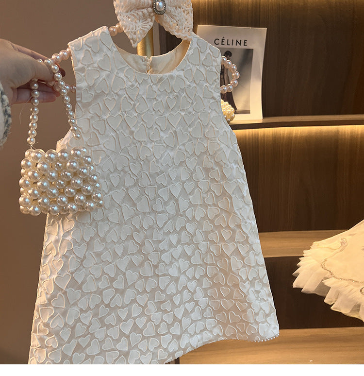 Vestido Infantil Coraçõeszinhos e Laço