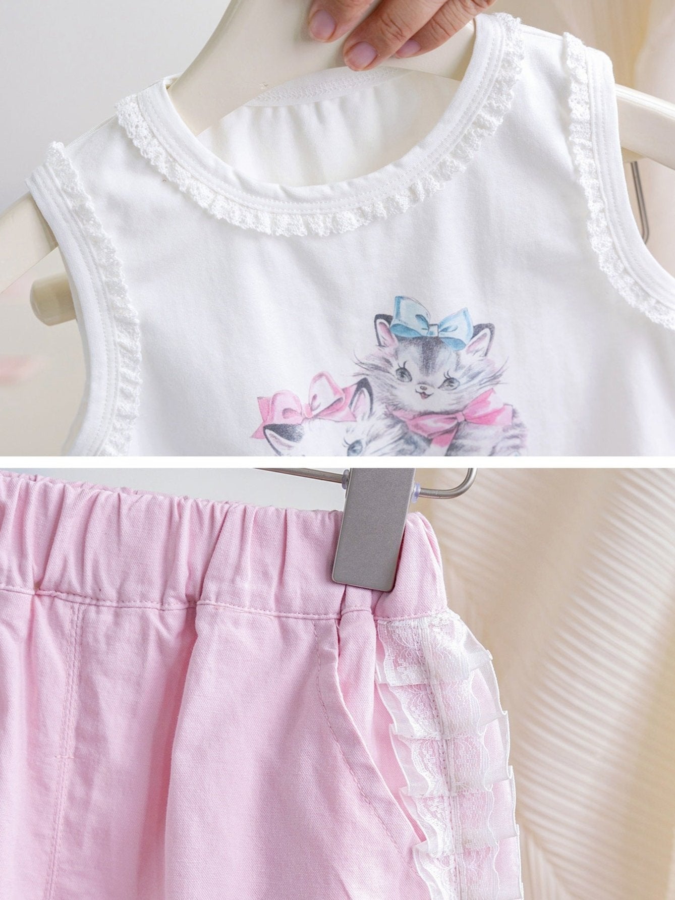 Conjunto Infantil Feminino Verão Gatinho