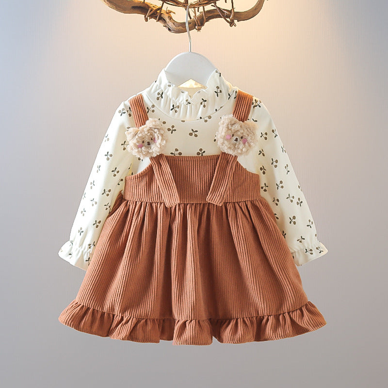 Vestido Infantil Florzinhas Ursinho