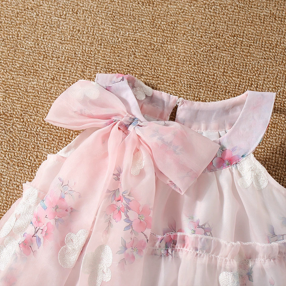 Vestido Infantil Floral Lacinho
