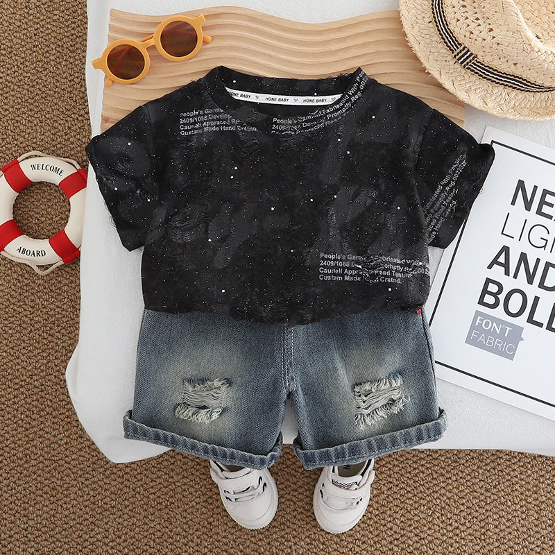 Conjunto Infantil Masculino Letras e Jeans