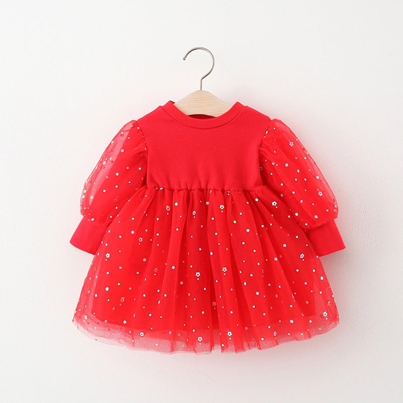 Vestido Infantil Vermelho Florzinhas