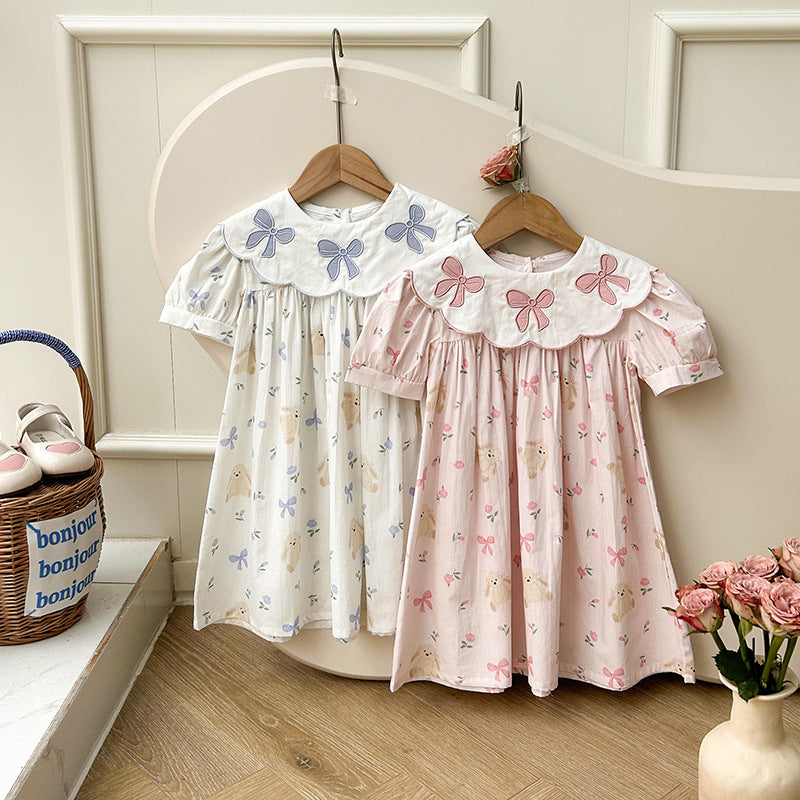 Vestido Infantil Floral Lacinhos