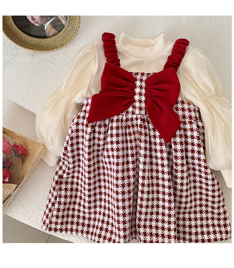 Vestido Infantil Xadrez Lacinho