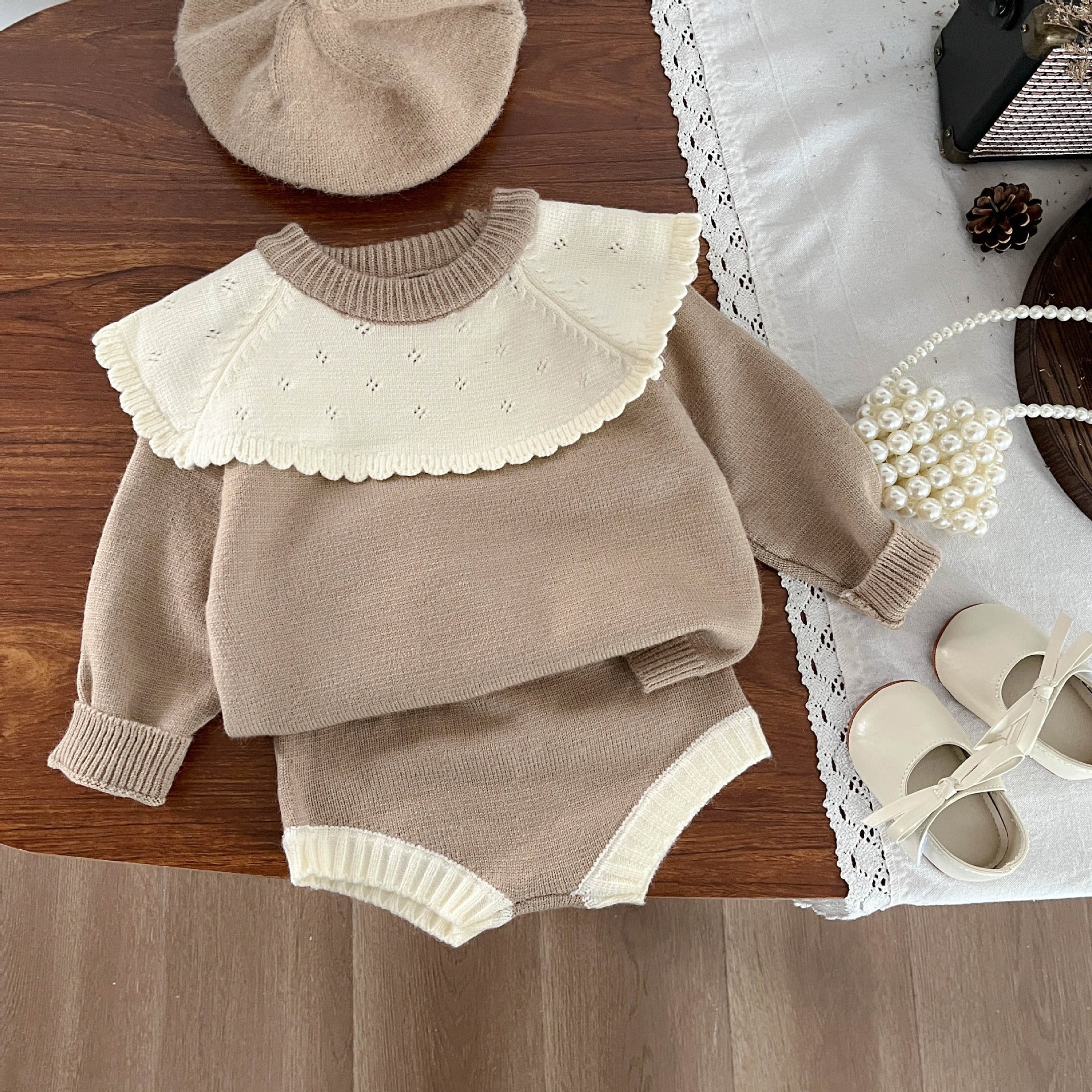 Conjunto Infantil Feminino Tricô Golinha