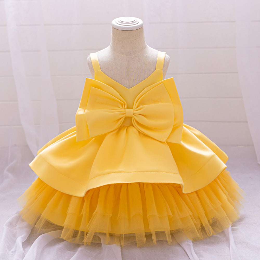 Vestido Infantil De Festa Tule Laço