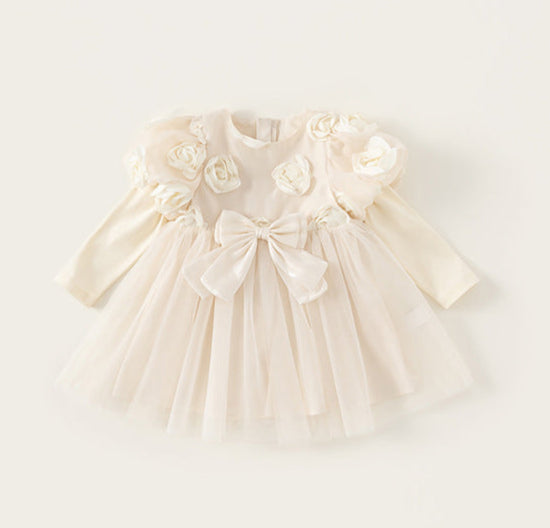 Vestido Infantil Flores e Lacinho