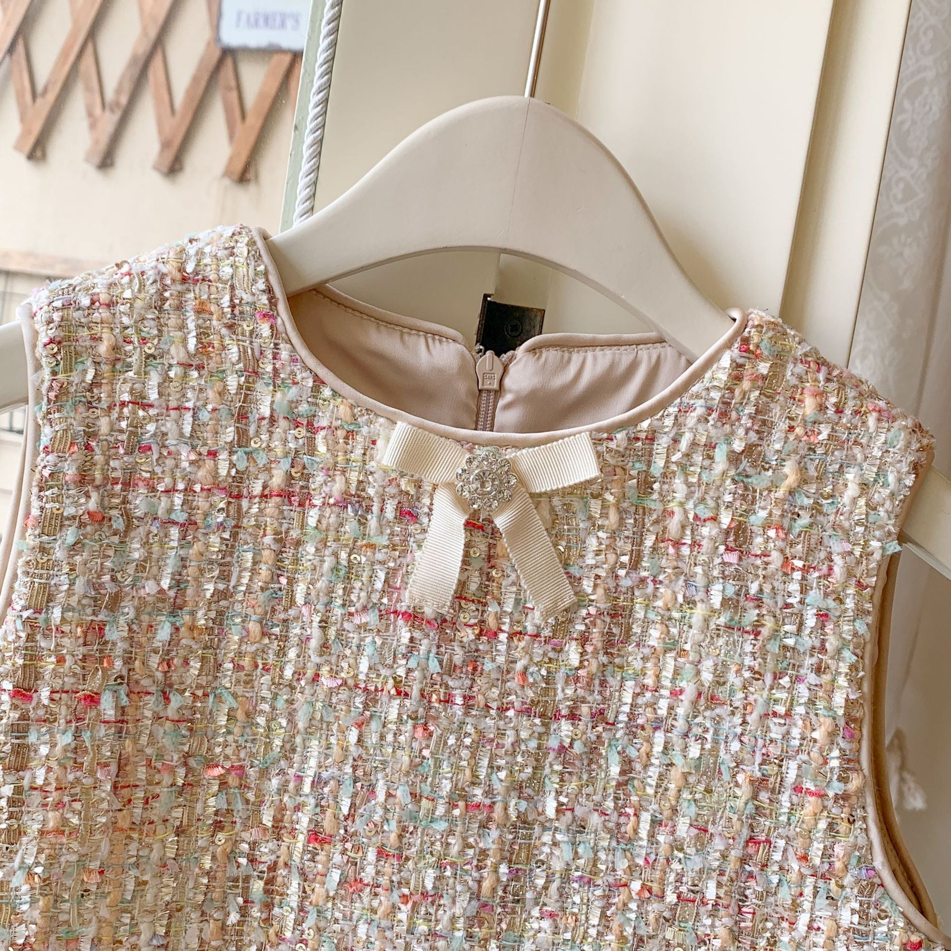 Vestido Infantil Tweed + Camisa