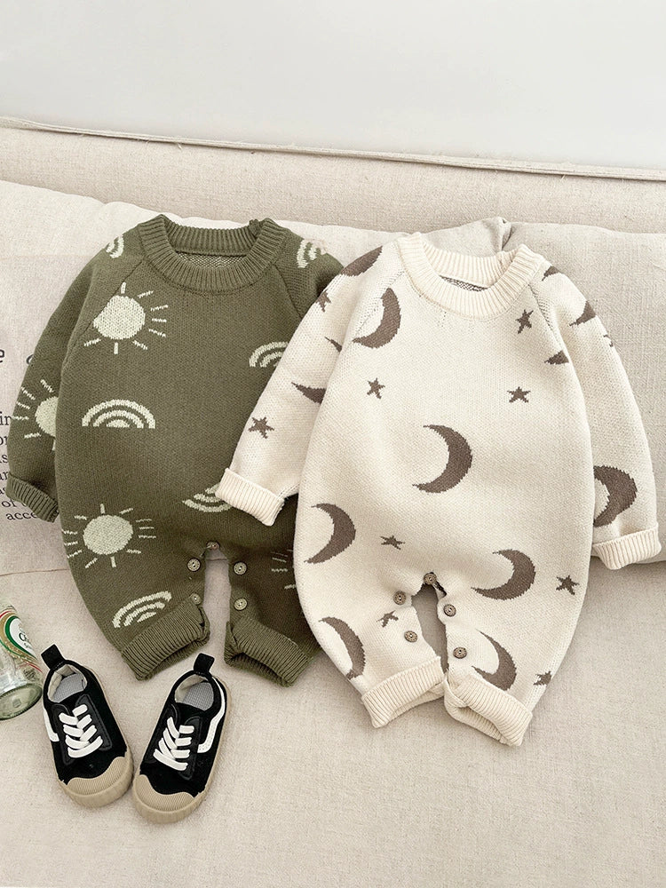 Macacão Infantil Tricô Sol e Lua