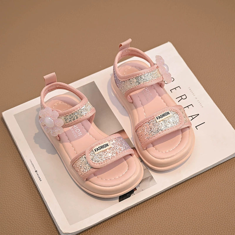 Sandália Infantil Brilhante Florzinha