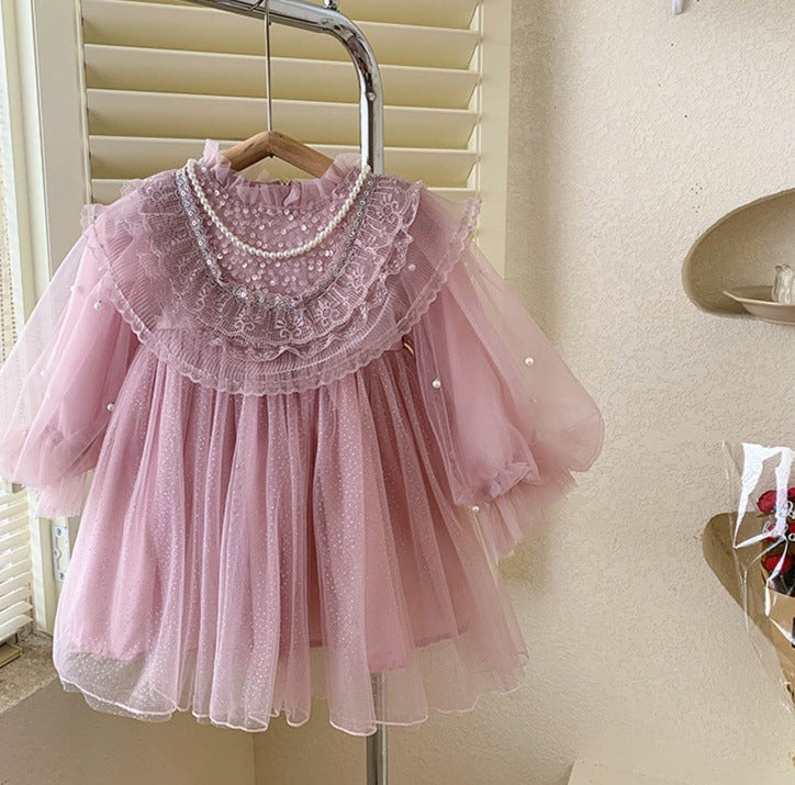 Vestido Infantil Tule Renda e Brilhos