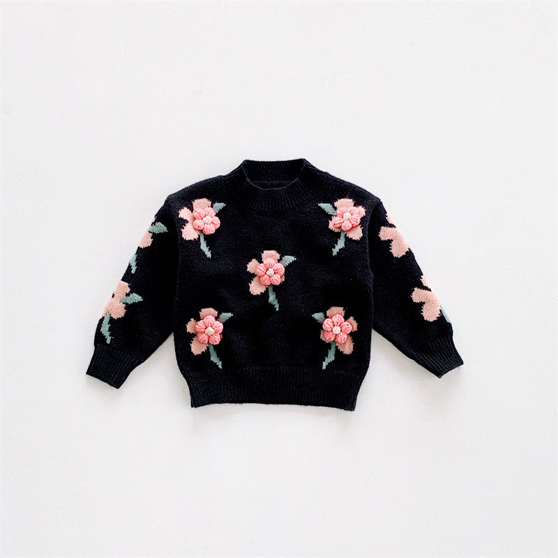 Blusa Infantil Tricô Florzinhas