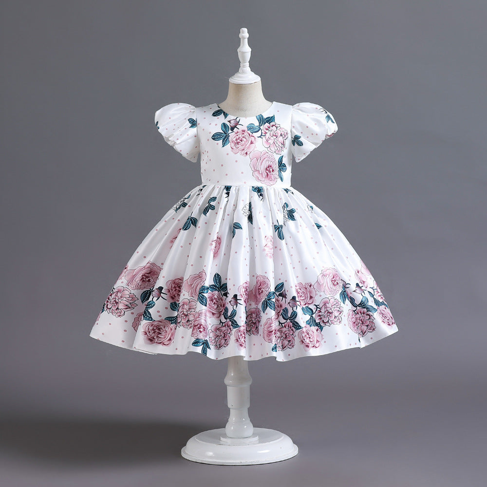 Vestido Infantil Floral Bufante