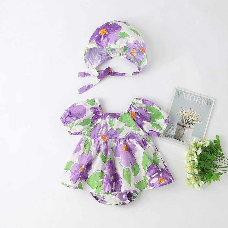 Body Infantil Floral+ Chapéu