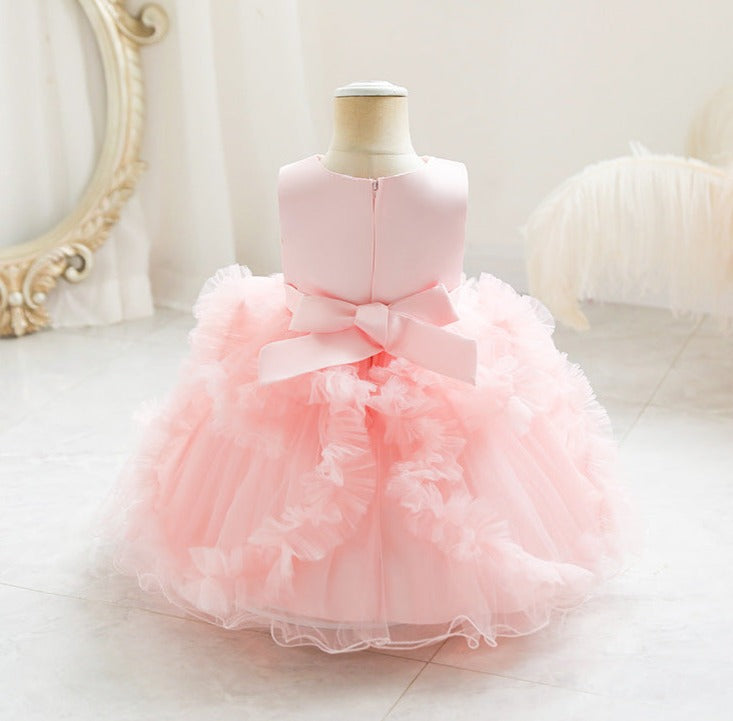 Vestido Infantil De Festa Saia Tule Florzinhas