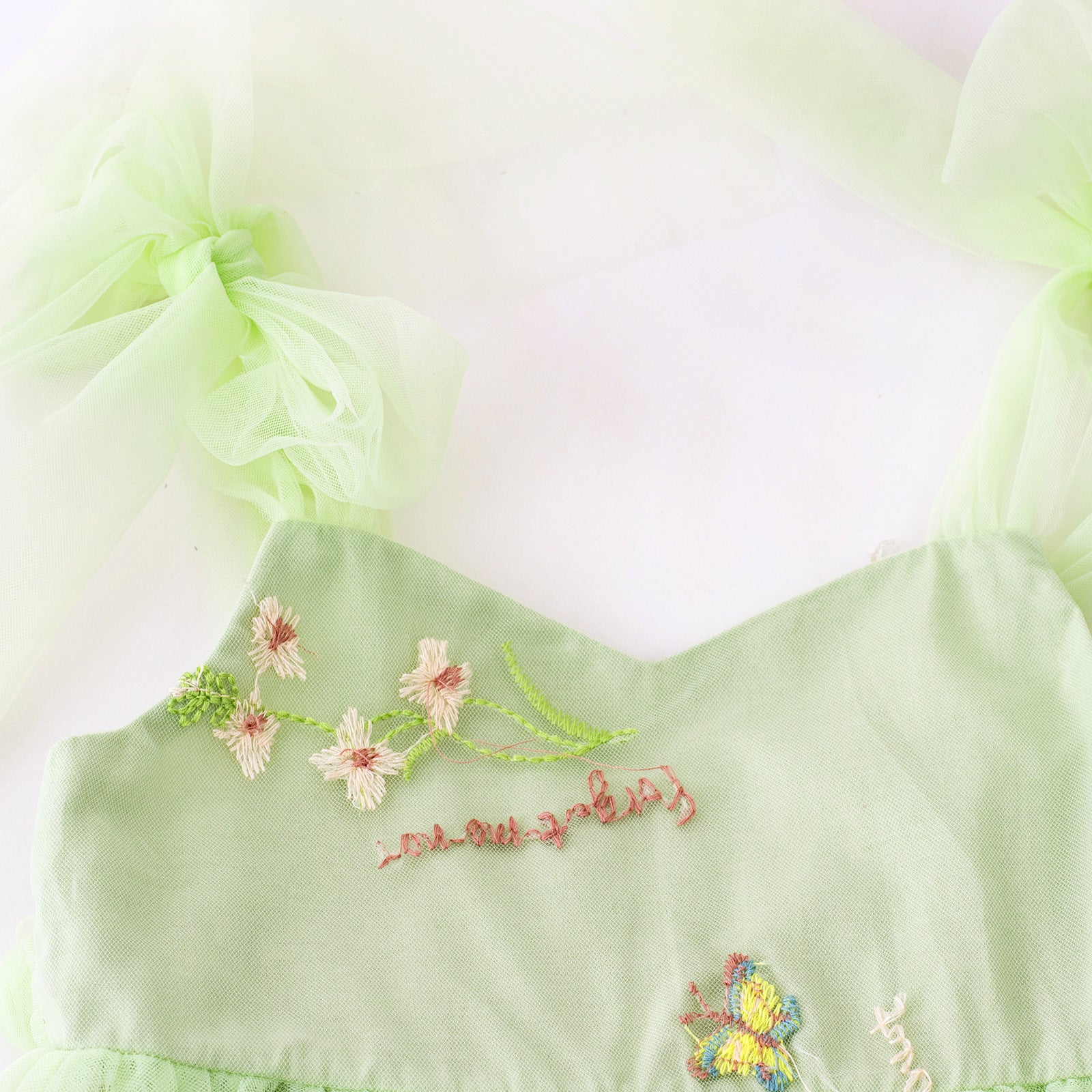 Vestido Infantil Floral Tule Lacinho