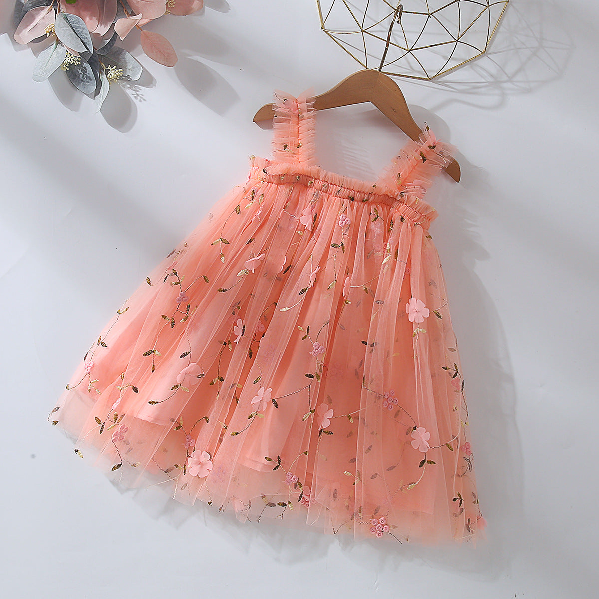 Vestido Infantil Florzinhas Tule