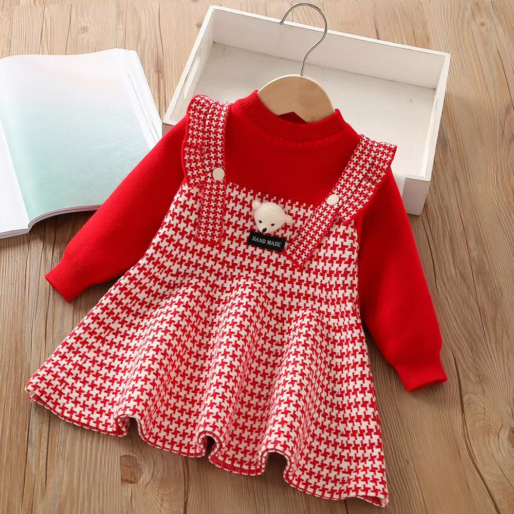 Vestido Infantil Inverno Ursinho