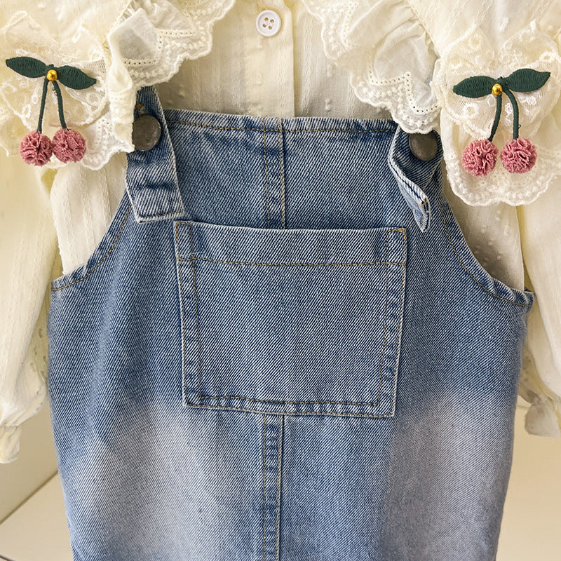 Conjunto Infantil Cerejinhas e Jeans