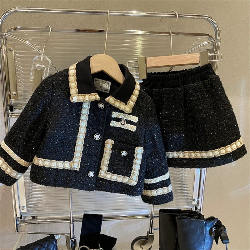 Conjunto Infantil Feminino Tweed Brilhos Botõeszinhos