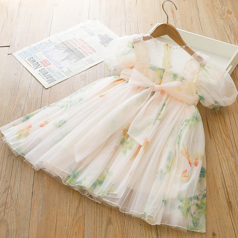 Vestido Infantil Tule Floral