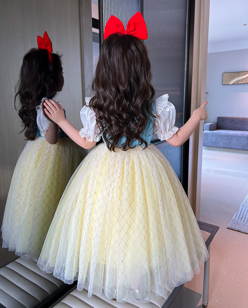 Vestido Infantil Princesa Branca De Neve