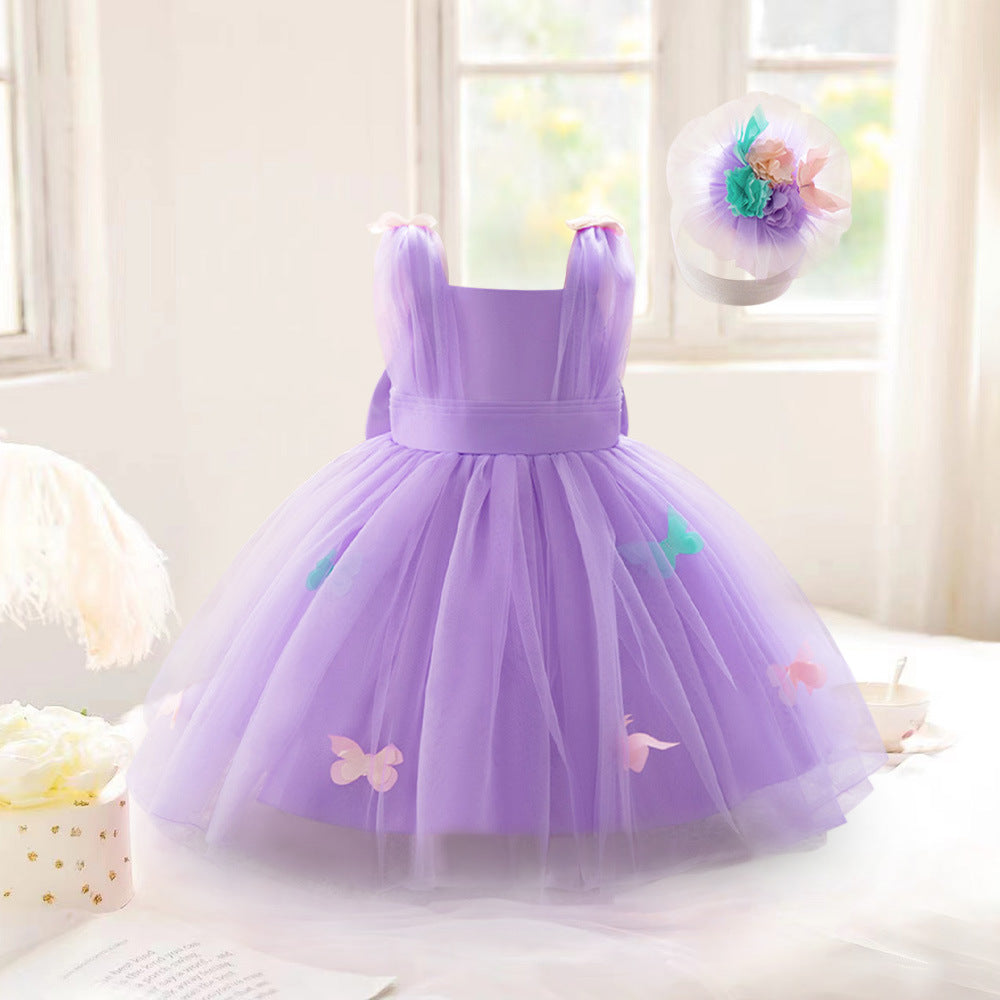 Vestido Infantil Roxo Borboletinhas