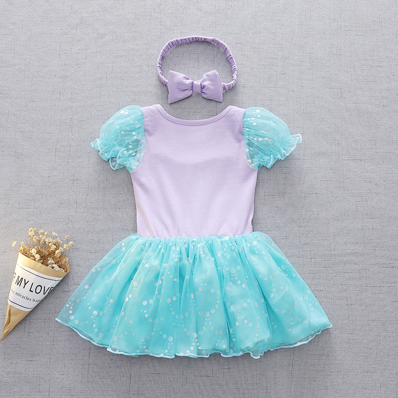 Vestido Infantil Princesa Brilhos + Faixinha