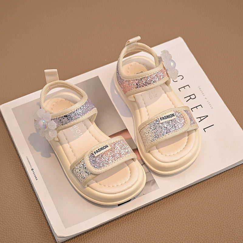 Sandália Infantil Brilhante Florzinha