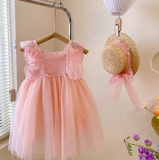 Vestido Infantil Tule Asinhas