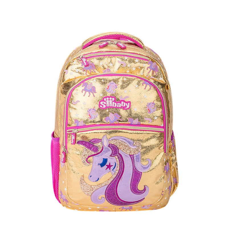 Mochila Infantil Dourada Unicórnio