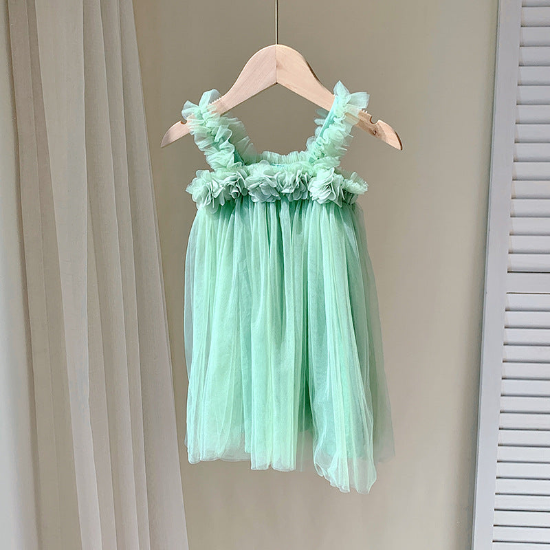 Vestido  Infantil Tule Florzinhas