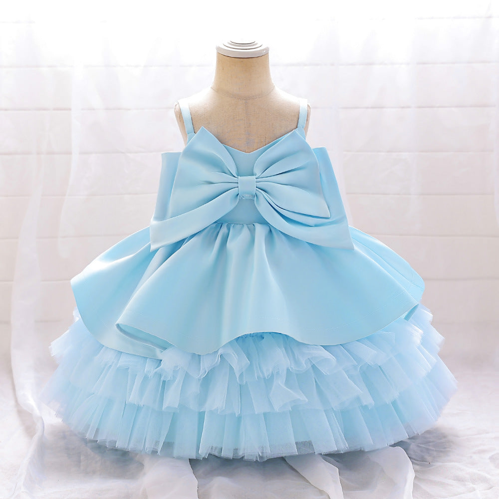 Vestido Infantil De Festa Tule Laço